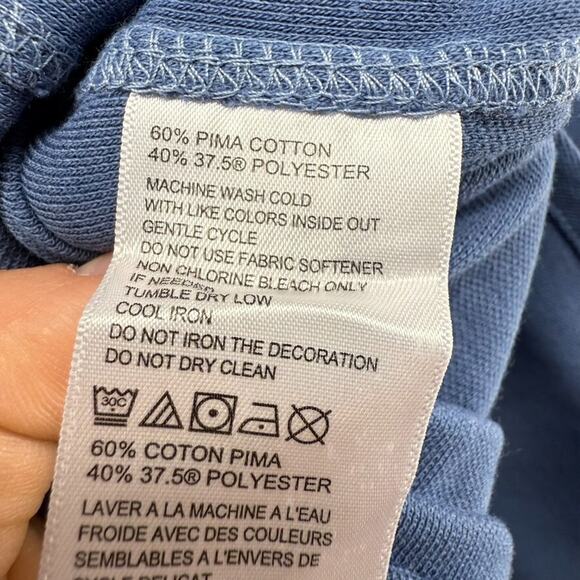 Tommy Bahama Shirt Mens XL Blue Islandzone Cotton Knit Preppy Flap Pockets Solid - Picture 11 of 12